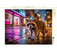 Puzzle · Un Raton Laveur sous Les lumières néon | Un raton laveur en ville · 2000 pièces · Format assemblé 90 × 67 cm · CALVENDO Puzzle