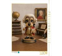 Puzzle · Un Teckel dans Le rôle de Wolfgang Amadeus Mozart | Une personnalité célèbre de l'histoire sous un tout autre jour… · 1000 pièces · Format assemblé 64 × 48 cm · CALVENDO Puzzle