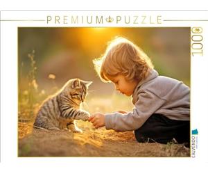 Puzzle · Une amitié Profonde | Jouer avec un chaton · 1000 pièces · Format assemblé 64 × 48 cm · CALVENDO Puzzle