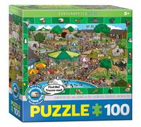 Puzzle - Une Journée Au Zoo - Spot And Find - 100 Pièces