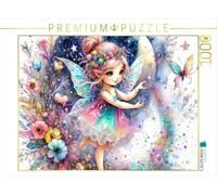 Puzzle · Une Petite fée virevolte au Clair de Lune | Une délicate fée peinte à l'aquarelle, de la poussière… · 1000 pièces · Format assemblé 64 × 48 cm · CALVENDO Puzzle