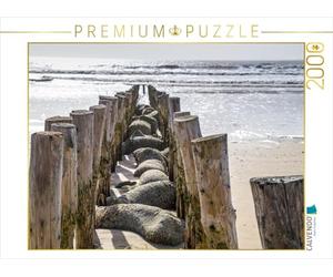 Puzzle · Une rangée de pieux sur la Plage de Blåvand | Le magnifique littoral du Danemark · 2000 pièces · Format assemblé 90 × 67 cm · CALVENDO Puzzle