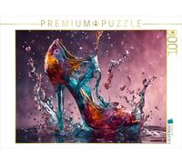 Puzzle · Une splendeur colorée | Une chaussure en verre qui marche dans des éclaboussures d'eau… · 1000 pièces · Format assemblé 64 × 48 cm · CALVENDO Puzzle