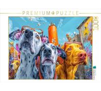 Puzzle · Une Ville Haute en Couleur | Des chiens à la mode · 1000 pièces · Format assemblé 64 × 48 cm · CALVENDO Puzzle