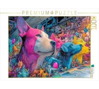 Puzzle · Une Ville Haute en Couleur | Quand les chiens rêvaient · 1000 pièces · Format assemblé 64 × 48 cm · CALVENDO Puzzle