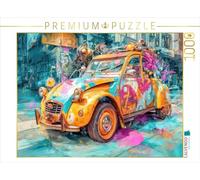Puzzle · Une Ville Haute en Couleur | Une petite voiture culte relookée · 1000 pièces · Format assemblé 64 × 48 cm · CALVENDO Puzzle