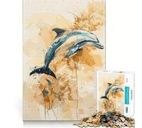 Puzzle Unique de 1000 pièces représentant des Dauphins,Jouet de développement cognitif,Surface Lisse sans bavures,activité relaxante à Faire en Groupe à l'intérieur (50x75cm)