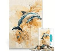 Puzzle Unique pour Adultes avec Un Dauphin,1000 pièces,Jeu de réflexion,Cadeau,découpe de Haute précision,activité relaxante à Faire en Groupe à l'intérieur (38x52cm)