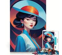 Puzzle Unique représentant Une Femme Asiatique,1000 pièces,Jeu de réflexion,Assemblage Stable,pièces Qui ne bougent Pas,Passe-Temps agréable pour Les Longs Week-Ends (38x26cm)