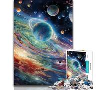Puzzle Univers Coloré 1000 pièces pour Adultes, Jeu Familial Anti-Stress, défi Difficile, Cadeaux du Père Noël Secret 38x26cm
