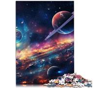 Puzzle Univers coloré 1000 pièces Puzzle pour Adultes Puzzle en Bois Jeu Familial Anti-Stress Puzzle défi Difficile （50x75 cm）