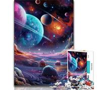Puzzle Univers Coloré pour Adolescents 1000 Pièces, Jouet Éducatif Intellectuel Décompressant, Cadeaux Secret du Père Noël 38x26cm