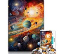 Puzzle Univers Coloré pour Adolescents 1000 Pièces, Jouet Éducatif Intellectuel Décompressant, Cadeaux Secret du Père Noël 38x26cm