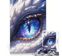 Puzzle Univers Œil de Dragon Blanc pour Adultes 1000 Pièces Stimule la créativité et Le Stress Amusant Bords précis Idée Cadeau de Noël (38x52cm)