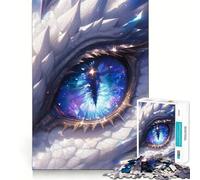 Puzzle Univers Œil du Dragon Blanc 1000 pièces Jeu de Concentration mentale Découpe de précision Bords Lisses Jeu de Construction de Liens significatifs (38x26cm)