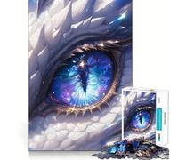 Puzzle Univers Œil du Dragon Blanc 1000 Pièces pour Adolescents Jeu Stimulant Le Cérébral Emboîtement Parfait sans Espaces Activité de Groupe Relaxante en Intérieur (50x75cm)