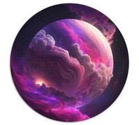 Puzzle Univers Planète Paysage 1000 pièces Puzzle Rond 1000 pièces pour Adultes Design Complexe pour Adolescents, décoration DIY et Divertissement Stimulant pour Le Cerveau 67,5 x 67,5 cm