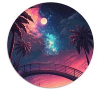 Puzzle Univers Planète Paysage pour Adultes 1000 Pièces Puzzle Rond 1000 Pièces Adultes Casse-tête Haute Difficulté pour Adolescents (Taille 67,5 x 67,5 cm)