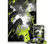 Puzzle Urban Chaos 1000 pièces Exercice de logique Distraction apaisante Bords Nets Cadeau Festif (38x26cm)