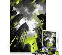 Puzzle Urban Chaos 1000 pièces pour Adolescents Détection des Souvenirs Plaisir reposant Découpe Uniforme Cadeau de Noël idéal (38x52cm)