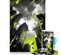 Puzzle Urban Chaos 1000 pièces pour Adolescents Jeu de mémoire Amusant,Propre et sans Couture Activité de Groupe relaxante en intérieur (38x26cm)