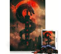 Puzzle Urban Dragon Lune Rouge pour Adolescents, 1000 pièces, Divertissement intellectuel et apaisant, découpe Fine, Cadeau d'hiver (38x52cm)
