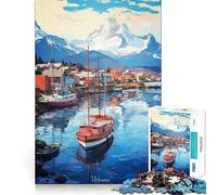 Puzzle USHUAIA Peinture à l'huile 1000 pièces,Jeu créatif et Intelligent,découpe Nette,Composants Robustes,idéal pour Les Voyages (50x75cm)