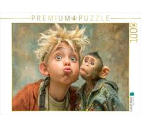 Puzzle · Œuvres d'humour | Voici notre visage de singe rigolo · 1000 pièces · Format assemblé 64 × 48 cm · CALVENDO Puzzle