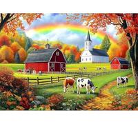 Puzzle Vache Arc-en-Ciel de la Ferme de 2000 Pièces pour Adultes, Puzzles 2000 pièces Adultes, Jigsaw Puzzle d'art pour Défi, Puzzles Coloré à Faire soi-même pour la Décoration de la Maison