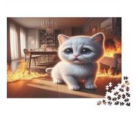 Puzzle Vache Blanche 1000pcs 52x38cm Papier Recy dultes Escalier Briques Jeu Difficile Aptitudes Manuelles Cadeau