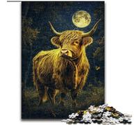 Puzzle Vache des Hautes Terres de la Lune 1000 pièces pour Adultes et Adolescents, à partir de 14 Ans, décoration d'intérieur, Jeux de Famille, Cadeaux de Noël et d'anniversaire (26x38cm)