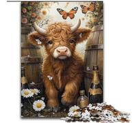 Puzzle Vache des Highlands pour Adultes, 1 000 pièces, pour Les 14 Ans et Plus, Jeux Amusants, activités Amusantes à la Maison, Cadeaux d'anniversaire, Cadeaux de Voyage (Taille 50x75cm)