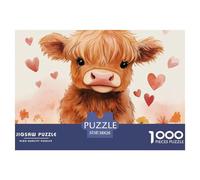 Puzzle Vache Highland- Animaux mignons1000 Pièces, 38x26cm/1000pcs - Jeu Educatif - Puzzle pour Adultes Et Enfants 10 Ans Ou Plus