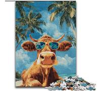 Puzzle Vaches au Bord de mer 1000 pièces pour Adultes et Adolescents, à partir de 14 Ans, décoration Murale, Cadeau d'anniversaire de Noël (50x75cm)