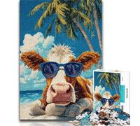 Puzzle Vaches au Bord de mer 1000 pièces pour Adultes et Adolescents, Jouets addictifs pour la décoration de la Maison, défi d'intelligence cérébrale 50x75cm