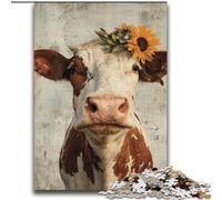 Puzzle Vaches et Tournesols pour Adultes 2000 Pièces, Jeux en Famille, Activités à la Maison, Cadeau d'anniversaire, Cadeaux de Voyage (70x100cm)