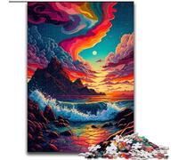 Puzzle Vagues Colorées pour Adultes et Adolescents, Jeu Éducatif et Défi pour Famille, Anniversaire et Noël (26x38cm)