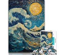 Puzzle Vagues de l'Océan pour Adultes 1000 Pièces, Jeu de Casse-tête Décoration Murale Cadeaux d'anniversaire et de Noël Uniques 50x75cm
