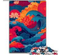 Puzzle Vagues de l'Océan pour Adultes 1000 Pièces, pour 14 Ans et Plus Jeu Décoration Murale Cadeaux Uniques pour Anniversaire et Noël (26x38cm)