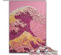 Puzzle Vagues de Style Japonais 1000 pièces pour Adultes et Adolescents, à partir de 14 Ans, Casse-tête Familial, Cadeaux de Noël et d'anniversaire (50x75cm)
