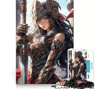 Puzzle Valkyrie Guerrière 1000 Pièces Jeu de Concentration mentale Découpe de précision Bords Lisses Activité captivante pour des soirées tranquilles (50x75cm)