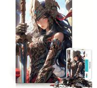 Puzzle Valkyrie Guerrière 1000 pièces Jeu de réflexion Stimulant Fixation optimale Défi cérébral interactif pour la Maison (38x26cm)