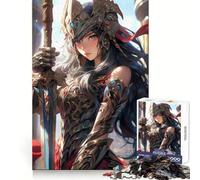 Puzzle Valkyrie Warrior Girl 1000 pièces pour Adolescents Souvenirs Joyeux Assemblage Ferme Cadeau saisonnier (38x26cm)