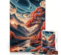 Puzzle Vallée Céleste d'automne pour Adolescents,1000 pièces,Stimulation cérébrale,Loisirs,évasion,Assemblage Ferme,élégant,Cadeau de Noël (50x75cm)