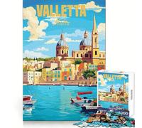 Puzzle Valletta Malta pour Adultes, 1000 pièces, pour la Pratique de la logique, Une évasion paisible, Bords Nets, Cadeau de Noël Unique (50x75cm)