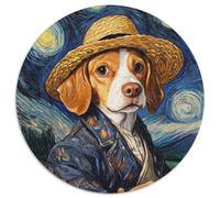 Puzzle Van Gogh Beagle 1000 pièces pour Adultes, pour Noël, Halloween, Pâques et Le Nouvel an (67,5x67,5cm)