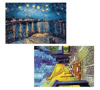 Puzzle Van Gogh célèbre Peinture Ciel étoilé Paysage décompression Jouet 2 pièces/Ensemble Mini Tube Poche Puzzles Cadeau