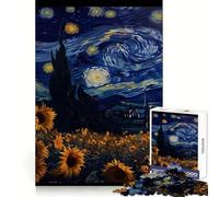 Puzzle Vangogh Tournesol 1000 pièces Défi intellectuel Détente et Confort Découpe précise Cadeau Parfait (50x75cm)