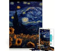 Puzzle Vangogh Tournesol 1000 pièces Jeu Amusant et ludique grâce à sa Technologie de découpe Laser avancée (38x52cm) Jouet d'intérieur idéal pour Les fêtes