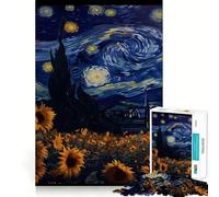 Puzzle Vangogh Tournesol 1000 pièces pour Adolescents,Jeu Stimulant Le Cerveau,emboîtement précis,sans espaces,activité relaxante en Groupe à l'intérieur (38x26cm)